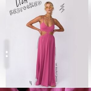 Skatie Liza Pink Maxi Cutout Dress NWT